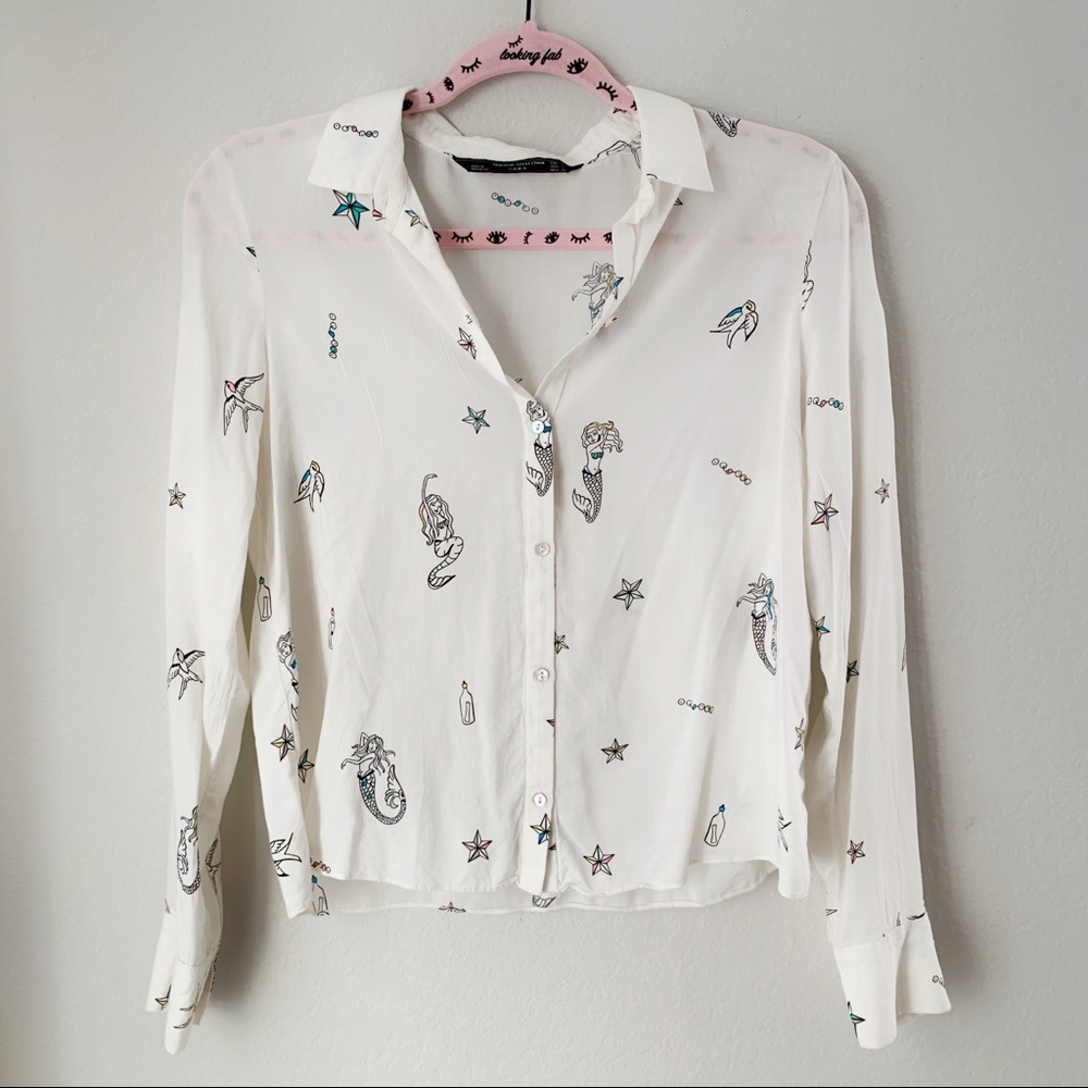 🧜🏻‍♀️ Zara Mermaid Button Shirt 🧜🏻‍♀️